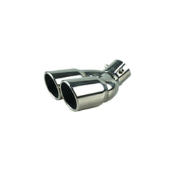 Car Exhaust Pipe Universal Double Outlet Car Muffler Tip Stainless Steel - Silver  W