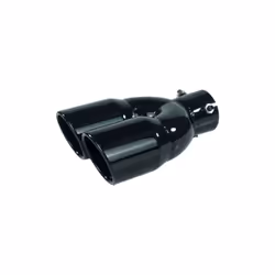 Car Exhaust Pipe Universal Double Outlet Car Muffler Tip Stainless Steel - Black  Z
