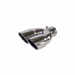 Car Exhaust Pipe Universal Double Outlet Car Muffler Tip Stainless Steel - Silver  Z