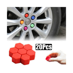 20pcs Silicone Car Tyre Wheel Hub Covers Protection Caps Wheel Hub Screw - Blue 20Pcs, 19mm