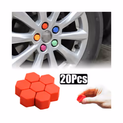 20pcs Silicone Car Tyre Wheel Hub Covers Protection Caps Wheel Hub Screw - Blue 20Pcs, 21mm