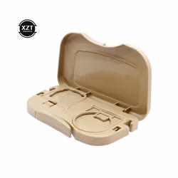 Car Folding Table Drink Holder Box+Cup Back Rear Seat Table Beverage Holder - Brown
