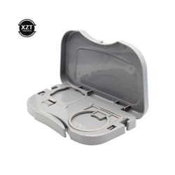 Car Folding Table Drink Holder Box+Cup Back Rear Seat Table Beverage Holder - Gray