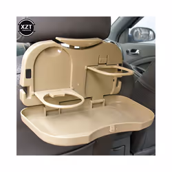 Car Folding Table Drink Holder Box+Cup Back Rear Seat Table Beverage Holder - Gray