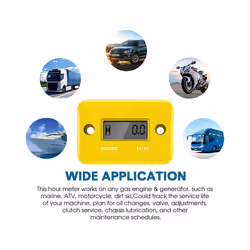 Motorcycle Engine Counter Hour Meter Waterproof Digital Hour Meter LCD - Orange