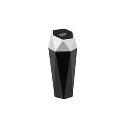 Car Trash Can with Lid Car Dustbin Leakproof Vehicle Trash Bin Mini Garbage - Silver