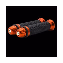 1Pair Motorcycle Anti Slip Handlebar Grips Hand Rubber Pedal Biker Scooter - Orange