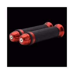 1Pair Motorcycle Anti Slip Handlebar Grips Hand Rubber Pedal Biker Scooter - Red