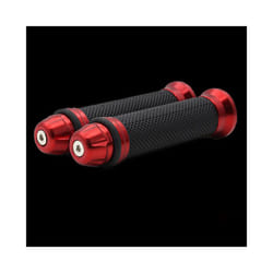 1Pair Motorcycle Anti Slip Handlebar Grips Hand Rubber Pedal Biker Scooter - Red