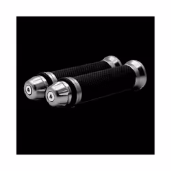 1Pair Motorcycle Anti Slip Handlebar Grips Hand Rubber Pedal Biker Scooter - Sliver