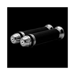 1Pair Motorcycle Anti Slip Handlebar Grips Hand Rubber Pedal Biker Scooter - Sliver