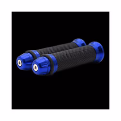 1Pair Motorcycle Anti Slip Handlebar Grips Hand Rubber Pedal Biker Scooter - Blue