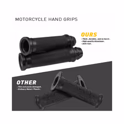 1Pair Motorcycle Anti Slip Handlebar Grips Hand Rubber Pedal Biker Scooter - Blue