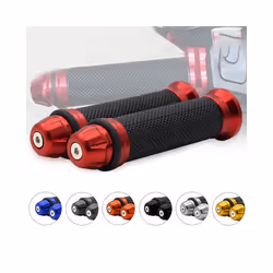 1Pair Motorcycle Anti Slip Handlebar Grips Hand Rubber Pedal Biker Scooter - Blue
