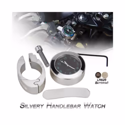 Waterproof Timetable Handlebar for Motorcycle Luminous Clock Scooter Bicycle - White Set