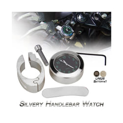 Waterproof Timetable Handlebar for Motorcycle Luminous Clock Scooter Bicycle - White Set