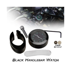 Waterproof Timetable Handlebar for Motorcycle Luminous Clock Scooter Bicycle - Black set
