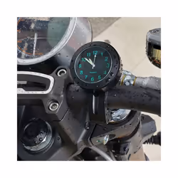 Luminous Clock Handlebar Mount for Motorcycle Scooter Bicycle 7/8&quot; - silver