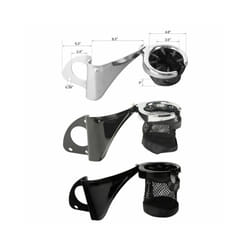 Motorcycle Rear Drink Cup Holder Passenger For Harley Touring Road Electra - Black With Chrome