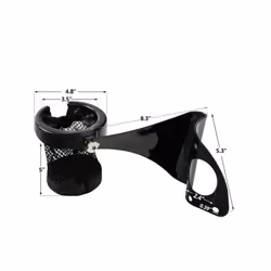 Motorcycle Rear Drink Cup Holder Passenger For Harley Touring Road Electra - Black With Chrome