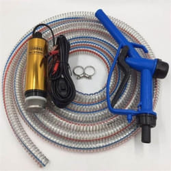 12V/24V Oil Pump Refueling Gun Combination Set 5 Meter Steel Oil Hose Submersible Fuel Pump - 12V Set Pump&amp;Hose&amp;Gun