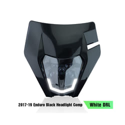 Motorcycle Headlight Vehicle Lighting  Headlamp Head Light Supermoto - 19 Black-White DRL