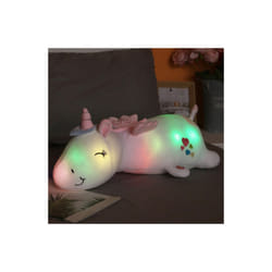 60CM Cute Glowing LED Light Unicorn Plush Toys Lovely Luminous Animal - white, 80CM