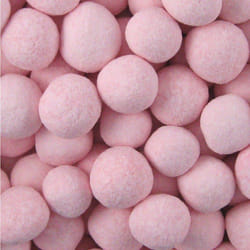 Traditional Dusted Strawberry Flavoured Bon Bons With A Toffee Centre. 1kg Pouch - Retro Sweets - Old Fashioned Bonbons