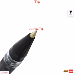 BLACK Ballpoint Pens, Gripper, BLACK, 0.5mm Fine Point, Pack of 10, Elasto Grip Smooth Writing