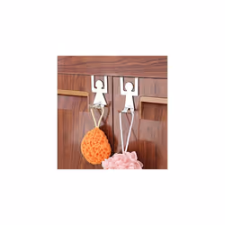 BestWayKitchen Over Door Hooks Stainless Steel Kitchen Towel Rack Storage Drawer Hanger Human Shape - 2pcs