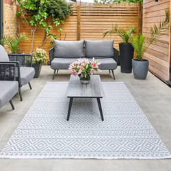 Concept Looms Jazz (Indoor/Outdoor) Rectangle Polypropylene (PP) Blue