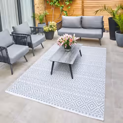 Concept Looms Jazz (Indoor/Outdoor) Rectangle Polypropylene (PP) Blue