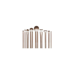 Au Naturale Makeup Brush Kit, For Foundation, Powders, and Concealers, Premium Quality Face Brushes, 9 Piece Set, Gold
