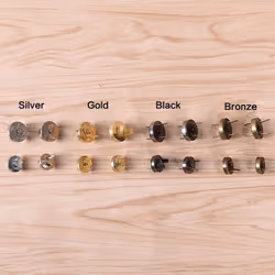 10Pcs Sewing Magnetic DIY Metal Snap Buttons Hand Needlework Accessories Clothes - black, 18mm