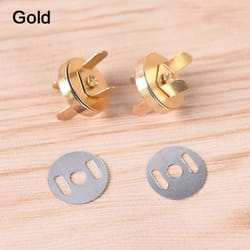 10Pcs Sewing Magnetic DIY Metal Snap Buttons Hand Needlework Accessories Clothes - gold, 18mm
