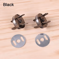 10Pcs Sewing Magnetic DIY Metal Snap Buttons Hand Needlework Accessories Clothes - black, 14mm