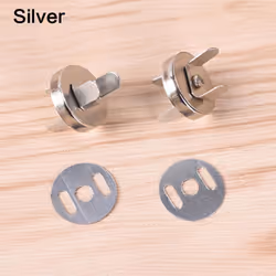10Pcs Sewing Magnetic DIY Metal Snap Buttons Hand Needlework Accessories Clothes - silver, 18mm