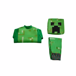 ) My World Kids Game Show Costume minecraft Halloween New Costume - green, L(Suitable height 125-135cm