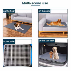 Dog Pee Pad Blanket Reusable Absorbent Diaper Washable Puppy Training Pad Pet Bed Urine Mat for Pet - grey, 50*35cm