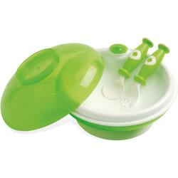211024 Stay Warm Plate and Cutlery Fork and Spoon Green