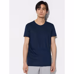 Uniqlo Japan Airism Crew Neck T shorT Sleeve - 69 NAVY/XS
