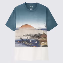 Uniqlo Japan Ukiyo E UT  Graphic T shirT  shorT slEEvE - 64 BLUE/XXL