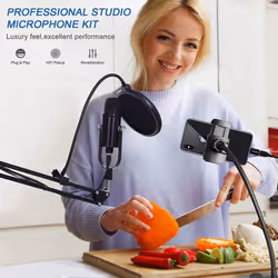 USB Microphone Condenser Computer PC Gaming Mic Podcast Microphone Kit for Streaming,Recording,Vocals,ASMR,Voice,Cardioid Studio Microphone