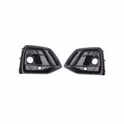 Car Front Bumper Fog Light Grille Grill Cover with ACC Hole For Audi Q5 SQ5 S-Line Sline Sport 2021 2022 2023 Left - Black 1  ...