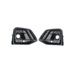 Car Front Bumper Fog Light Grille Grill Cover with ACC Hole For Audi Q5 SQ5 S-Line Sline Sport 2021 2022 2023 Left - Black 1 Pair