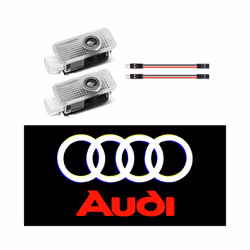 2pcs Car LED Door Welcome Lights for AUDI SLINE QUATTRO S3 S4 S5 S6 S7 S8 RS A3 A5 A7 A4L A8L Q3 Q5 Q7 A4 A6L Auto - For Audi