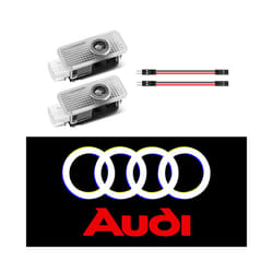 2pcs Car LED Door Welcome Lights for AUDI SLINE QUATTRO S3 S4 S5 S6 S7 S8 RS A3 A5 A7 A4L A8L Q3 Q5 Q7 A4 A6L Auto - For Audi
