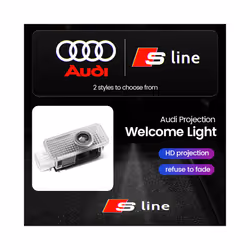 2pcs Car LED Door Welcome Lights for AUDI SLINE QUATTRO S3 S4 S5 S6 S7 S8 RS A3 A5 A7 A4L A8L Q3 Q5 Q7 A4 A6L Auto - For Audi
