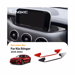 Real Soft Carbon Fiber Sticker For KIA Stinger 2019 2020 2021 2022 2023 LHD RHD Car Central Navigation Screen Trim - RHD 10inch displayBK