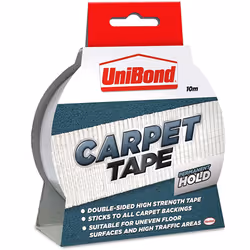 UniBond Permanent Carpet to Floor Tape High Strength Adhesive - 50 mm x 10 m, Clear